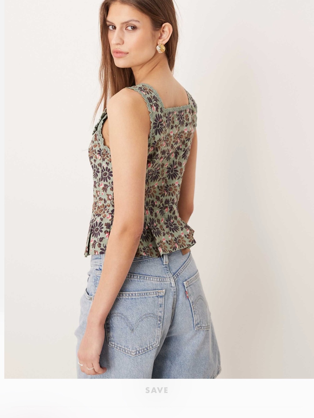 Free People Bridgette Corset Top Black Combo Floral Lace Size S NWT - Picture 4 of 7